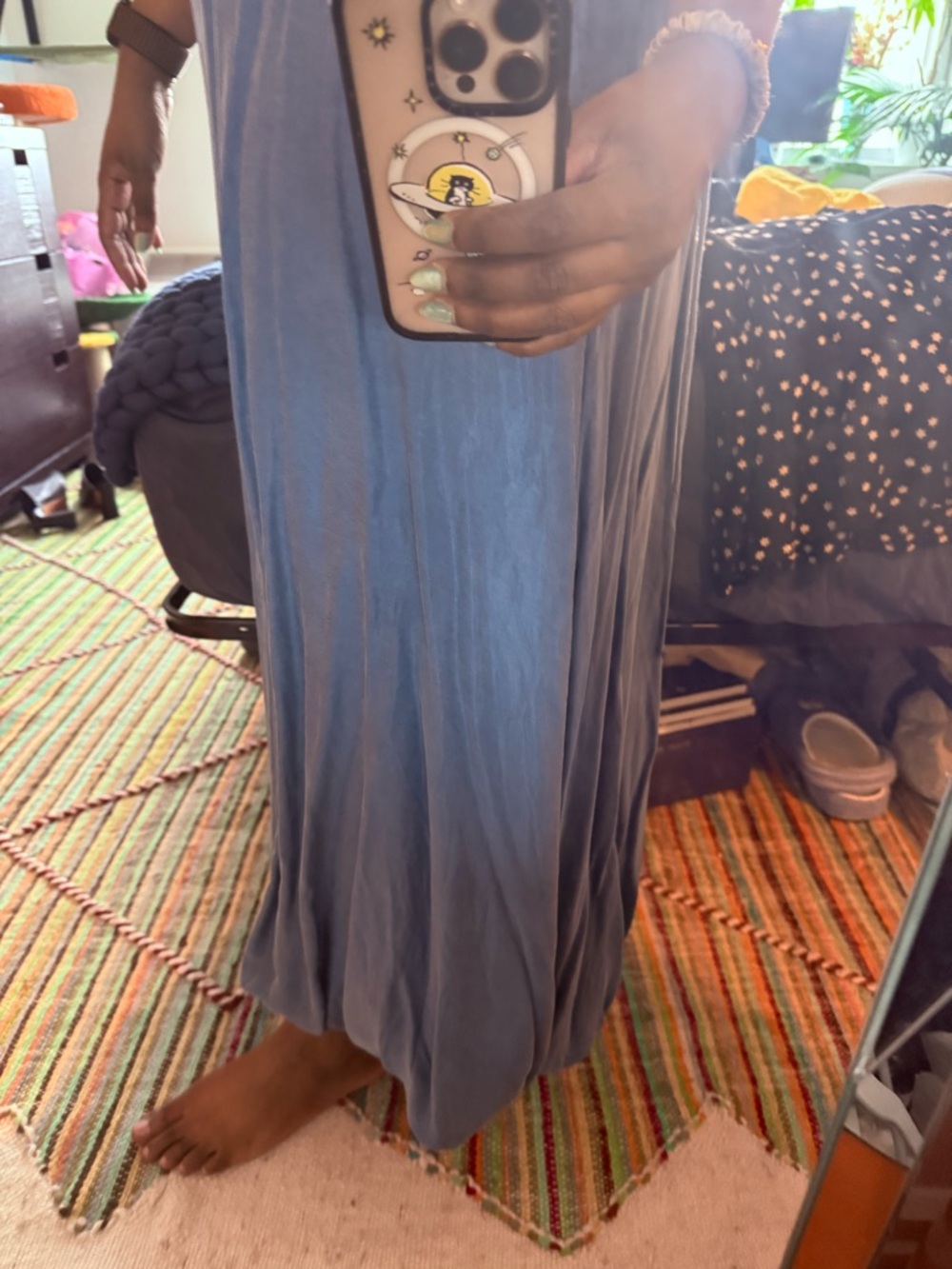 The Line By K - Erma Blue Bubble Maxi Dress with Spaghetti Straps sz XS - Picture 6 of 9